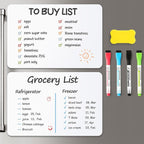2 Pack Magnetic Dry Erase Board Sheet for Fridge, 12"x8" Erasable Refrigerator WhiteBoard w/ 4 Markers & 1 Eraser- Smooth and Flexible Small Magnet Blank Notepad for Home Kitchen Organizer and Planner