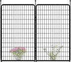 FXW Garden Fence Outdoor for The Yard – 50in(H) x 5.2ft(L) Heavy Duty Metal Animal Barrier for Dog and Rabbit, Decorative Dog Fence, 2 Panels, Black