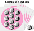 4 Inch Large Pink Circle Thermal Labels, Self-Adhesive Round Inventory Stickers, Multi-Purpose Round Roll Thermal Printing Stickers for Business and Domestic Use-300 Labels/Roll