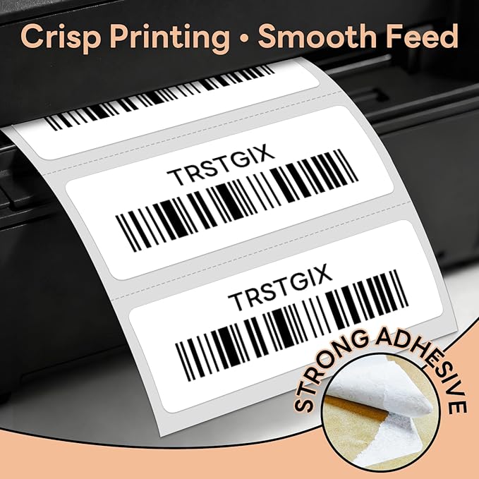 3" x 1" Direct Thermal Labels, Strong Adhesive Barcode & Return Address Stickers Compatible with Zebra, Rollo, Munbyn & Most Desktop Thermal Printers (12 Rolls / 15600 Labels), TRSTGIX