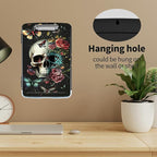 Clipboard with Storage High Capacity Plastic Nursing Clipboards with Pen Holder File Folder Storage Box Clipboard with Heavy Duty Clips for Teacher,Doctor,Offices-Butterfly Skull Flower