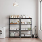 1000 lbs 4 Tier Shelf Metal Storage Shelves Shelving Wire Rack Heavy Duty Closet Organizers for Garage Kitchen Bathroom Laundry Black 13.8" D x 35.4" W x 59.5" H