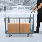 5 in 1 Mutipurpose Platform Truck Cart with Cage, 2200lbs Capacity Heavy Duty Rolling Cart Hand Truck with Wheels, 43.31"×27.56"×41.8" for Workshops Warehouses