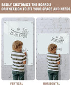 Mifuro Magnetic Glass Whiteboard，36"x24" Wall Mounted Frameless Dry Erase Board for Office, Home & School White
