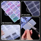 Dimeho 6 Pack Bead Organizer Box Plastic Clear Storage Containers 36 Grids Small Parts Organizer with Adjustable Dividers for Jewelry Craft Fishing Tackle Parts Storage Art DIY