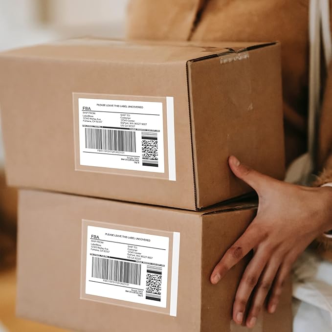 SJPACK 4.5'' x 5.5'' Packing List Envelopes - 100 Clear Adhesive Top Loading Pouches for Invoices & Mailing