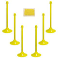 Mr. Chain Plastic Stanchion Kit with 50 Feet of 2-Inch Link Chain and C-Hooks, Yellow, Pack of 6 (71002-6)