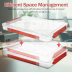 2pcs Transparent Plastic File Boxes with Handles Stackable Storage Bins with Lids for Paper and Document Organization Portable Small Project Storage Cases for Office and Home Use