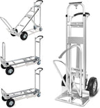 Vergo Industrial Convertible Hand Truck - AS7A2 Heavy Duty Aluminum 3 in 1 Dolly (750 lb Capacity) Lightweight Frame, Ergonomic Handle, Extendable Loop, Versatile Moving Dolly (3 Positions, 53" High)