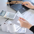 CLASSY Thermal Paper 3 1/8 x 230ft, 50 Rolls Receipt Paper for Cash Registers Printer, ATM Machine,Compatible with Wide Range of POS Systems for Small Business