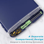 Rimilak Plastic Clipboard with Storage, 8.5 x 11 High Capacity Folio Nursing Case with Pen Holder, Size 14.2 x 9.6 x 1.2″ Folder Side-Opening for Classroom, Teacher, Smooth Writing, Deep Blue