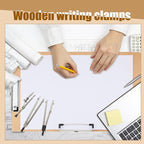 Henoyso 8 Pcs 11x17 Clipboard Wooden Lap Board with Low Profile Clip Brown Double Landscape Clip Hardboard Drawing Board Landscape Horizontal Large Clipboard for Desk Paper Sketching Art Supplies