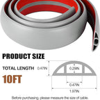 MYFAMIREA 10FT Floor Cord Cover for Wire Self Adhesive Cable Cavity Management PVC Extension Cord Hider Power Floor Wire Protector Cover Prevent Cable Trip for Office Home Outdoor (Gray, 1.97'')