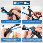 Nilight Cable Sleeve, 10ft-1/2inch Cord Management Sleeves, Braided Sleeving, Split Self Wrapping Wire Loom for Computer Electrical Automotive Harness Protector Organizer, Black