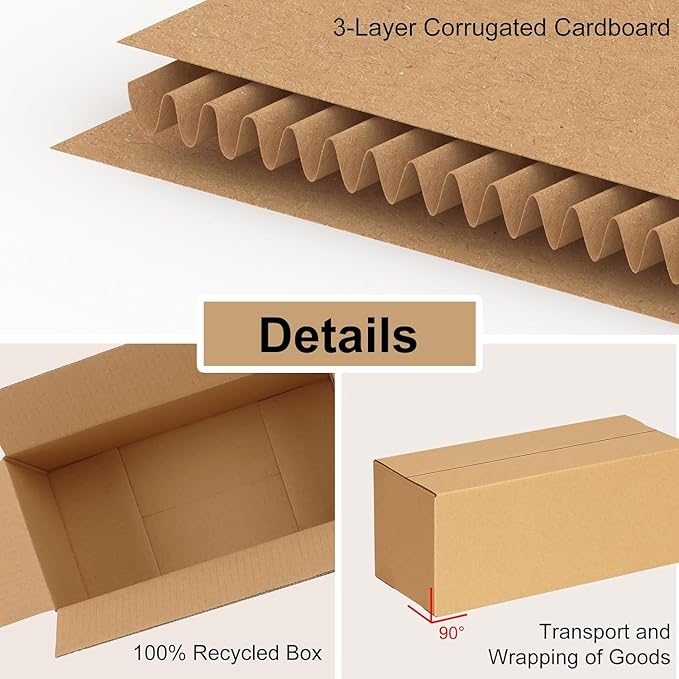 EdenseeLake 40 Pack 12x9x4 inches Shipping Boxes Small Cardboard Boxes for Packing, Moving, Mailing, Brown