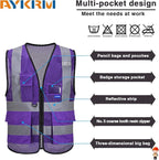 A-SAFETY XSmall Purple High Visibility Mesh Safety Reflective Vest for Men Women (Purple Mesh XS)