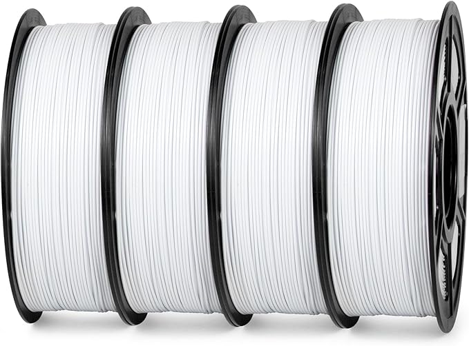 iSANMATE ASA Filament 1.75mm Bundle 4KG (8.8lbs), UV & Weather Resistant 3D Printer Filament Perfect for Outdoor Functional Parts, White(4-Pack)