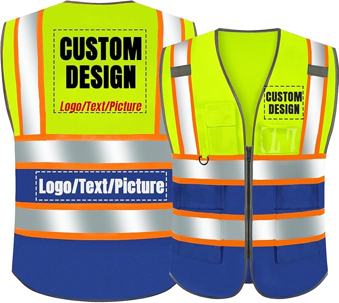 BeautyWill Custom Logo Safety Vest Class2 High Visibility Reflective Vest Breathable Construction Vest