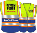 BeautyWill Custom Logo Safety Vest Class2 High Visibility Reflective Vest Breathable Construction Vest