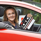 Car Registration and Insurance Holder, Leather Car Glove Box Organizer, Cool Car Accessories for ID, Driver's License Cards & Essential Document, business cards, Men&Women, Retro Audio Cassette