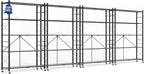 ALANNG 40" W Foldable 5-Tier Storage Shelves with Wheels, Adjustable & Removable Metal Rack, Heavy Duty Rolling Organizer for Kitchen, Garage, Closet, Pantry, and Office (Black,4 Pack)