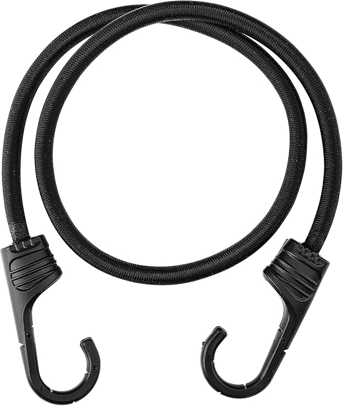 ZHOUBIN 32 Inch Black Bungee Cords with Hooks Heavy Duty, 1 Pcs