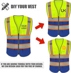 BeautyWill Custom Logo Safety Vest Class2 High Visibility Reflective Vest Breathable Construction Vest