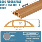 Floor Cord Covers for Wires 20FT Cable Hider Wire Cover Self Adhesive Cord Hider Floor for Offices, Homes, Workshops, Warehouses Cable Cavity 0.39" W x 0.27" H