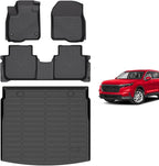 Hutisya-Floor Mats & Cargo Liner Set Fit for Honda CR-V Hybrid 2023-2026 & Honda CRV 2023-2026 All Weather Protection Anti-Slip & Durable TPE Full Set Liners Automotive Accessories-Black
