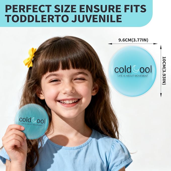 5 Round Kids Hot Cold Pack, Ice Pack Boo Boo Round Designed Children Gel Bead Wrap | Pain Relief for Kids Boo Boos, Fever, Wisdom Teeth, Tired Eyes, Headaches, Swelling, Bruises(3.7 * 3.7in)