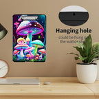 A4 Clipboards,Heavy Duty Waterproof Nursing Plastic Folder Clipboard with Storage Clip Boards,File Folder Storage Box Clipboard Case for Teacher,Doctor,Offices,Pretty Mushroom