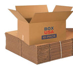 BOX USA Shipping Boxes 24"Lx18"Wx12"H 10-Pack Large Corrugated Boxes for Shipping, Packaging, Moving, Storage Box for Home or Business, Strong Wholesale Bulk Boxes