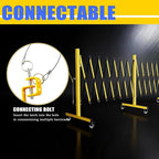 Industrial Expandable Barricade,Folding Security Gate Safety Barricade with Casters,Mobile Barrier Gate Outdoor,Adjustable Traffic Fence for Road Construction, Traffic Control,Pool (23FT-2PCS)