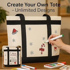 Insulated Cooler Bag, Tote Bag for Grocery Shopping, DIY Your Creative Designs, Cooler Bags Insulated, Pizza/Food Delivery Bag to Keep Cold/Hot (Purified Cotton, Non-Waterproof, Beige