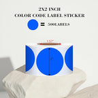 2 Inch Blue Circle Stickers 500 Pcs,Permanent Color Coding Dots for Office,Home Organization, File Classification,Multipurpose Labels