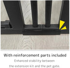 Lumizone Extra Tall Cat Gate Extension Kit 55.12" High Pressure Mounted 2025 New 12.60" Extra Wide 1.37" Gap No Drilling Tall Pet Gate for Dogs (Black, 55.12" H x 12.60" W, Extension)