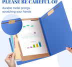 Skyygemm 12 Pack Classification Folders Letter Size Bulk with Divider and 2" Expansion, Pressboard Folder with 2 Prong Fasteners for Teachers, Clergy, Office, Church, Christmas Donations(Dark Blue)
