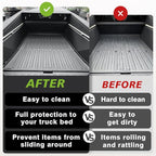 TripleAliners Premium Extra Thick Truck Bed Mat Compatible with 2023 2024 2025 Tesla Cybertruck Accessories Vehicle Perfectly Flush All Weather Protection TPE Heavy Duty Pickup Car Bed Cargo Mat