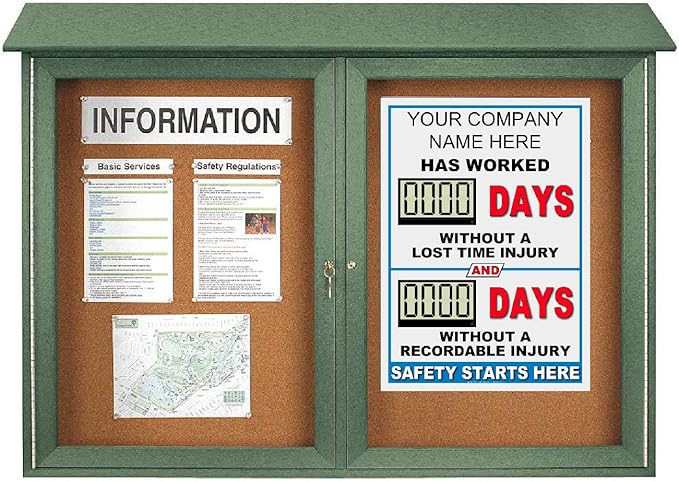 Battery Operated Custom Safety Digital Scoreboard 20" × 28" | Indoor Digital Scoreboard with Auto Day Counter | No Power Cord Needed | Track Days Without Accident Sign for Workplace Safety