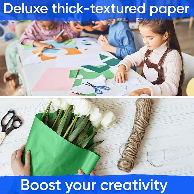 48" x 1200" (100 ft) Green Kraft Paper Roll (Value Pack of 2), 45 lbs Thickness, Made in USA Colored Craft Paper for School, Bulletin Board - Odorless, Non-Toxic, Safe for Kids