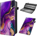 Car Registration and Insurance Holder, Leather Car Glove Box Organizer, Cool Car Accessories for ID, Driver's License Cards & Essential Document,business cards,Men&Womenpurple and gold Marble
