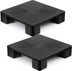 1 Pcs Plastic Pallet for Basement Storage Easy Stack Lightweight Floor Pallet Display Flooring Room Supermarket Christmas, Support up to 2000 Lbs (20'' L X 20'' W X 4.7'' H,Black)