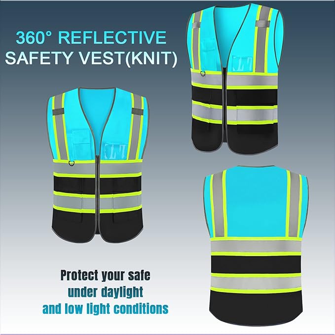 BeautyWill Custom Logo Safety Vest Class2 High Visibility Reflective Vest Breathable Construction Vest