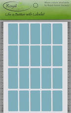 Royal Green Rectangular Colored Tag Stickers in Light Blue (40mm x 19mm) 1.57 inch x 0.75-1000 Pack