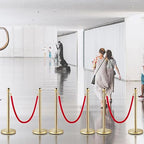 VEVOR Velvet Ropes and Posts 6 Pcs Red Velvet Rope 5 ft, Stanchions Solid Base with Ball Top, Crowd Control Barriers Gold Stanchions, Red Carpet Poles, Crowd Control Ropes and poles for Party Supplies
