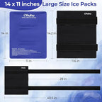 Ice Packs for Injuries 14" X 11": Ohuhu 2 Pack Hot Cold Gel Ice Pack X-Large Reusable Ice Packs with Wrap Flexible Pain Relief for Shoulder Legs Knee Back Hip Aches Injury Muscle Pain-Blue