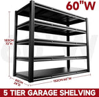 5-Tier 60" W x 24" D x 72" H Garage Shelving Units 3000LBS Shelves Garage Heavy Duty Metal Shelf Unit Adjustable Basement Industrial Storage Racks