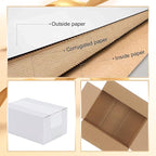 Calenzana 6x4x3 Shipping Boxes Set of 40, White Corrugated Cardboard Box for Mailing Packing Gifts Small Business