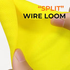 3/8 inch Split Braided Cable Management Sleeve for USB Cable Power Cord Audio Video Cable, Wire Loom Cord Protector from Cat Dog Chewing (Yellow, 25FT)