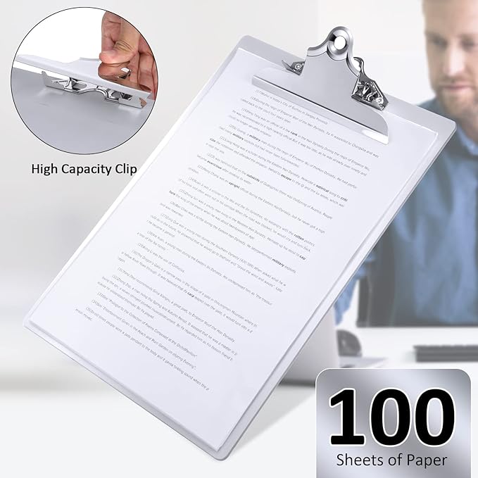 Mimorou 4 Pcs Metal Clipboard Heavy Duty Aluminum Clipboards 12 x 9 Inch Metal Clip Board with Low Profile Clip A4 Letter Size Document Holder for Office School Medical Jobsite Laboratory